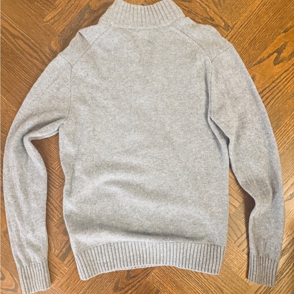 Black Brown Men's light Heather blue quarter Zip Sweater - Picture 6 of 8
